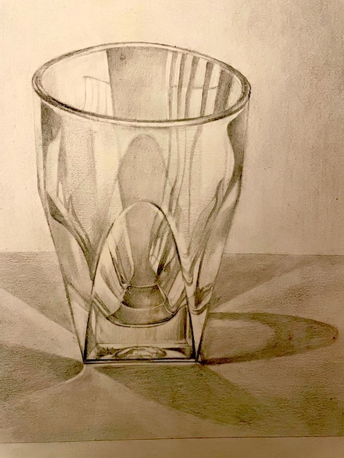 Glass• Pencil on paper